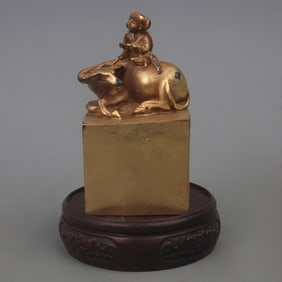 A FINE GILT BRONZE SEAL