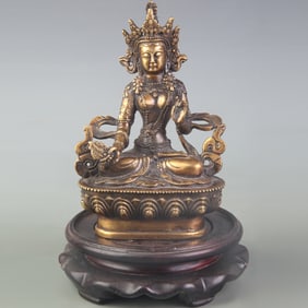 A FINE BRONZE VAJRASATTVA BUDDHA STATUE