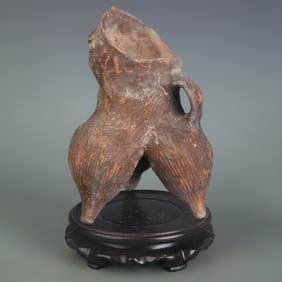 POTTERY MADE SINGLE-HANDLED TRIPOD