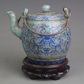 ZISHA TEAPOT WITH POLYCHROME DECORATION, SHI DABIN MARK