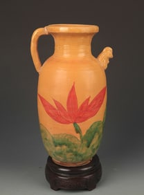 SAN CAI COLOR LOTUS FLOWER PATTERN CHICKEN HEAD EWER