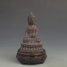 BRONZE SHAKYAMUNI BUDDHA SEATED STATUE