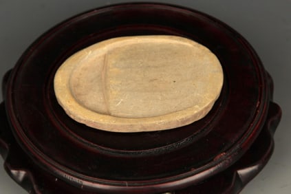 A FINE SMALL POTTERY INK STONE