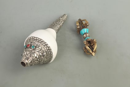 2 TIBETAN BUDDHIST RITUAL ITEMS