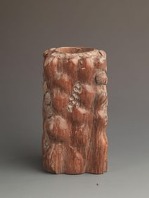 LONGAN WOOD PINE TREES PATTERN CARVED PEN HOLDER