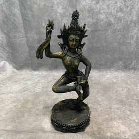 TIBETAN BUDDHIST BRONZE KHANDROMA STATUE