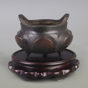 BRIDGE-HANDLED TRIPOD INCENSE BURNER