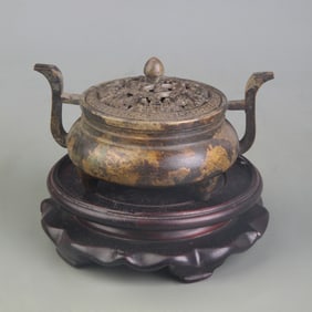 BRONZE DOUBLE-EARED TRIPOD CENSER