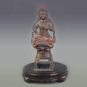 A FINE BRONZE SHAKYAMUNI STATUE