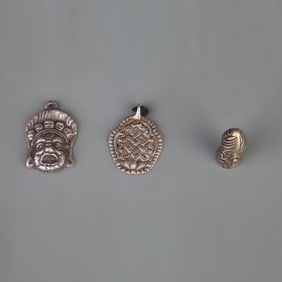 TIBETAN BUDDHIST RITUAL PENDANT – 3 PIECES