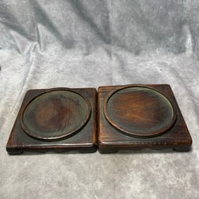 QING ROSEWOOD SQUARE TRAYS – 1 PAIR