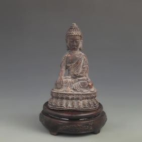 A FINE BRONZE STATUE OF SEATED SIDDHARTHA GAUTAMA