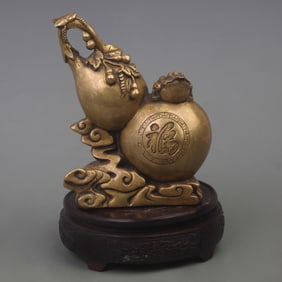 A FINE CALABASH PATTERN BRONZE DECORATION