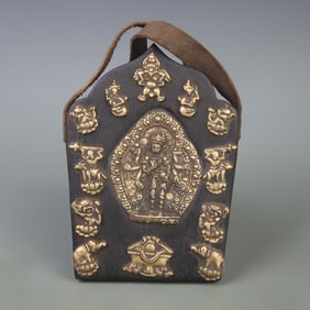 A FINE TIBETAN BUDDHISM WOODNE GAU BOX