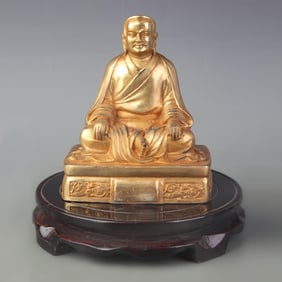 A FINE BRONZE TIBETAN BUDDHA STATUE