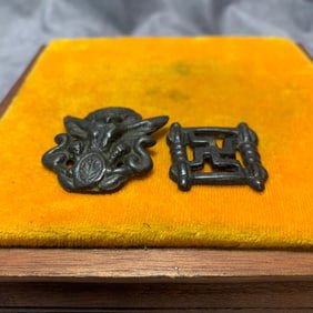 QING DYNASTY TIBETAN BUDDHISM METEORIC IRON RITUAL OBJECTS, 2 PIECES