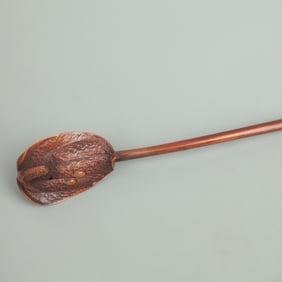 BOXWOOD CARVED FLOWER-SHAPED RUYI ORNAMENT