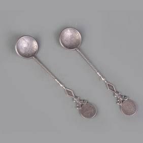 A PAIR OF COIN POISON TESTING SPOONS