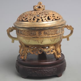 A FINE DRAGON PATTERN BRONZE INCENSE BURNER