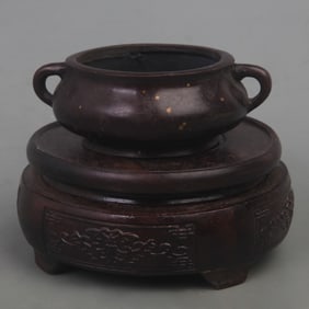 XUANDE BRONZE TRIPOD INCENSE BURNER WITH ROUNDED TOP