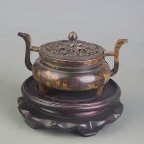 DOUBLE-EAR TRIPOD BRONZE INCENSE BURNER