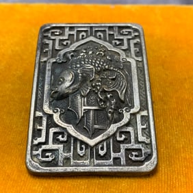 BRONZE BELT BUCKLE WITH FISH MOTIF