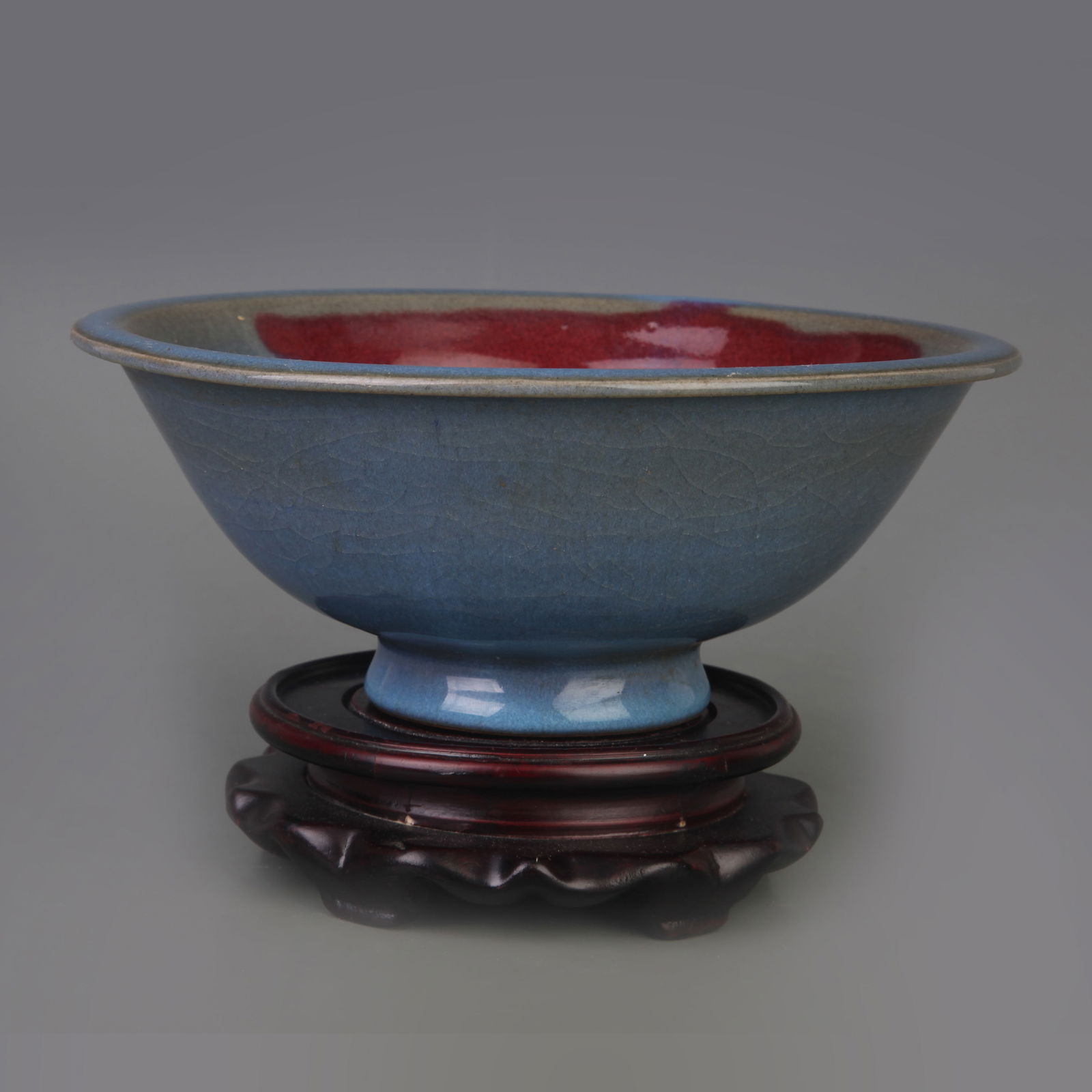 A FINE JUN KILN FLARED RIM BOWL (1 of 5)