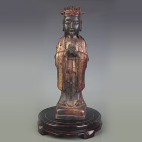 A FINE BRONZE CIVIL OFFICIAL FIGURINE