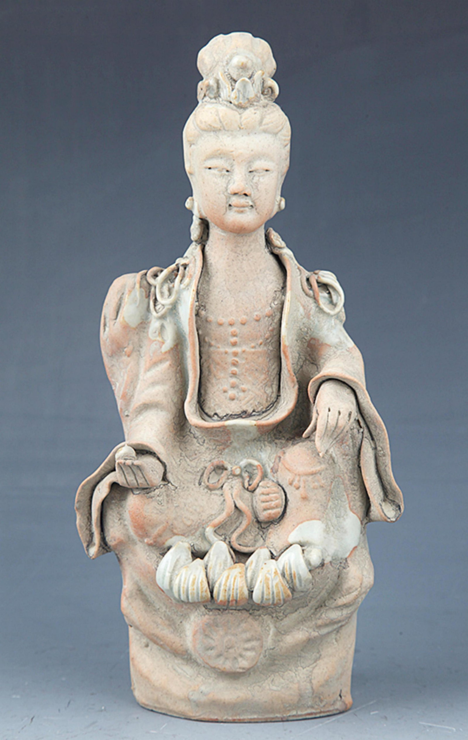 A DE HUA KILN PORCELAIN GUAN YIN FIGURE: Ming Dynasty Style; High: 9.0 inch Width: 4.25 inch