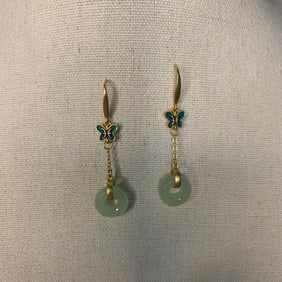 PAIR OF JADE MADE EARRINGS