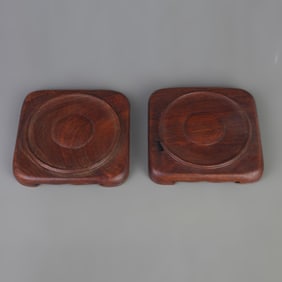 SET OF TWO WOODEN STANDS