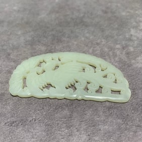 HETIAN WHITE JADE PLAQUE WITH PHOENIX DESIGN