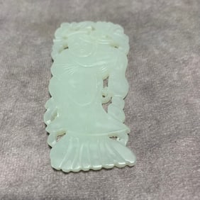 HETIAN WHITE JADE PENDANT OF LADY