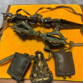 TIBETAN BUDDHIST BRONZE RITUAL IMPLEMENTS