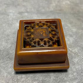 A FINE CELLULOID SEALS WITH BOX
