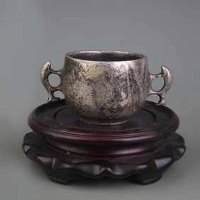 SILVER PLATED FISH EAR ROUND-FOOTED CENSER