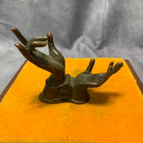 REPUBLIC PERIOD BRONZE BUDDHA’S HAND STYLE BRUSH REST