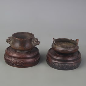GROUP OF TWO SMALL BRONZE CENSER