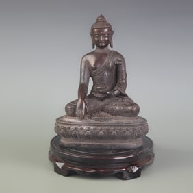 GILT BRONZE SHAKYAMUNI BUDDHA STATUE
