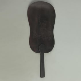 RARE RED SANDALWOOD FLOWER AND BIRD PATTERN WOOD FAN