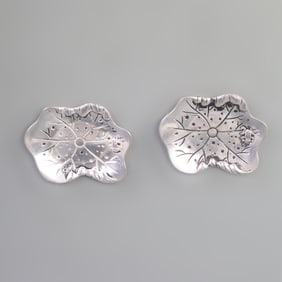 PAIR OF SILVER-PLATED SMALL DISHES