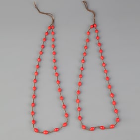 PAIR OF RED CORAL MADE NECKLACE