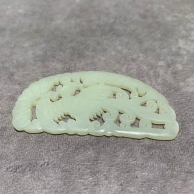 HETIAN WHITE JADE PLAQUE WITH PHOENIX DESIGN