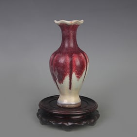 SMALL JUN KILN HEXAGONAL PORCELAIN VASE