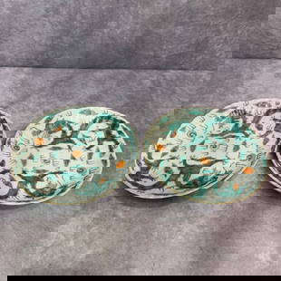 PAIR OF FAMILLE VERTE PORCELAIN PLATE: Qing Dynasty; High: 1.4 inch; Diameter: 6.9 inch