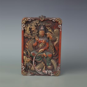 CAMPHORWOOD CARVED HANGING GUANYIN SCREEN