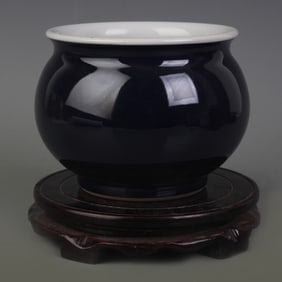 SACRIFICIAL BLUE GLAZED PORCELAIN BRUSH WASHER