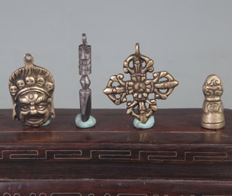 GROUP OF TIBETAN BUDDHISM INSTRUMENTS PHURBA