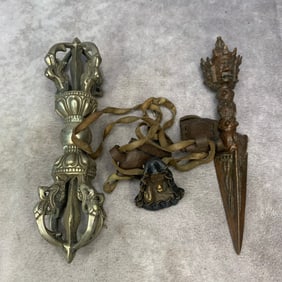 GROUP OF TIBETAN BUDDHISM RITUAL INSTRUMENTS
