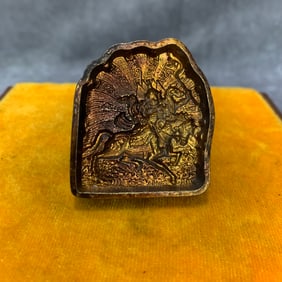 A FINE BRONZE TIBETAN BUDDHIST TSA-TSA (CLAY MOLD)